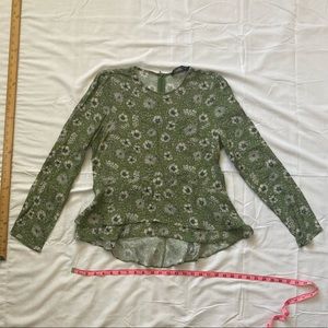 Zara floral printed long sleeve blouse